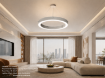 Picture of 2‘3’ 4‘ft Selection- Color Selectable Circle Architectural Linear LED Fixture - Up/Down Light - 140 Lumens Per Watt - Black & White Available